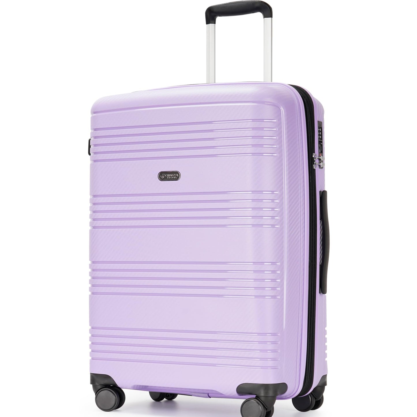 Dluxe Ave. Luggage with Spinner Wheels/ PP Expandable Hard Shell/ Carry-On 20-Inch/  Purple