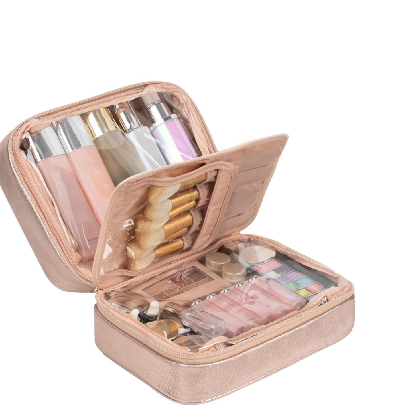 Dluxe Ave. Large Capacity Waterproof Cosmetic Organizer Bag/ Rose Gold