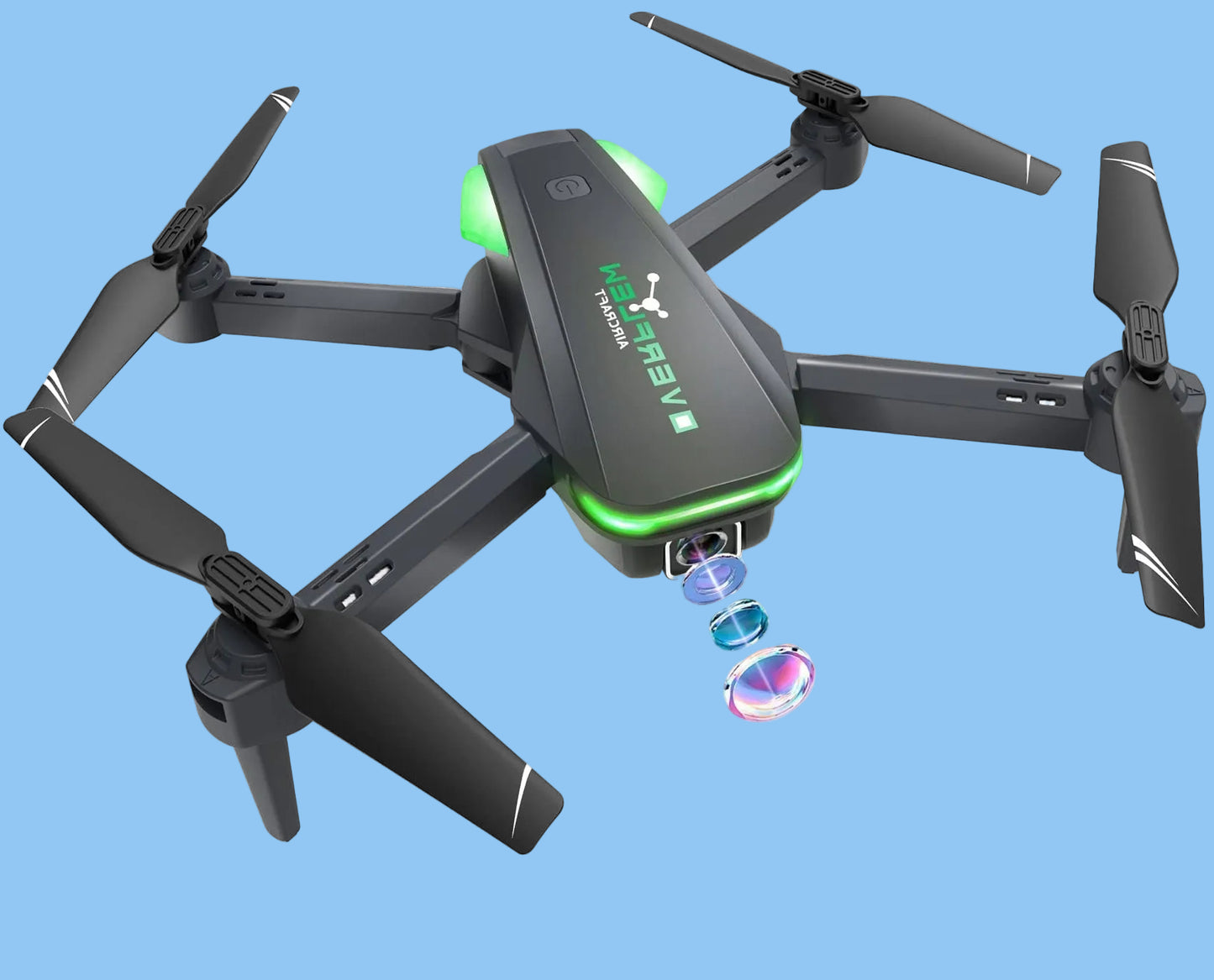 Drone with 1080P Camera for Beginners and Kids Foldable Remote Control Quadcopter with Voice Control Gestures Selfie Altitude Hold One Key Start 3D Flips 2 Batteries Toy for Boys Girls
