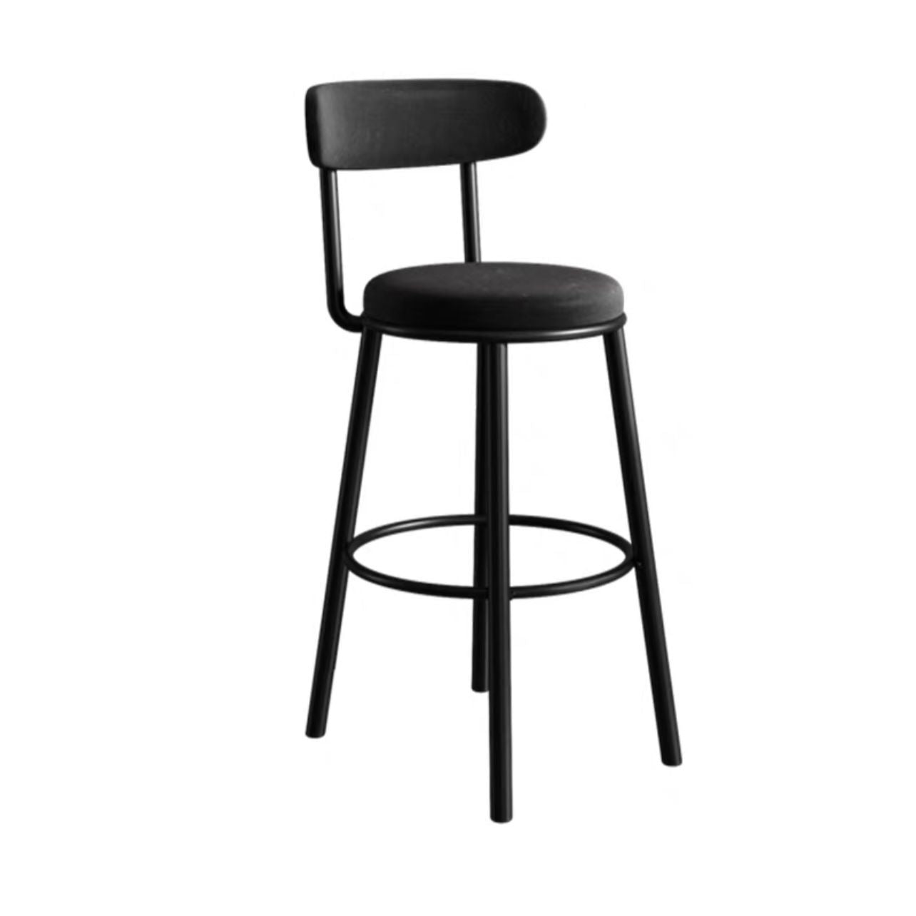 Nordic Velvet Bar Stool with Backrest