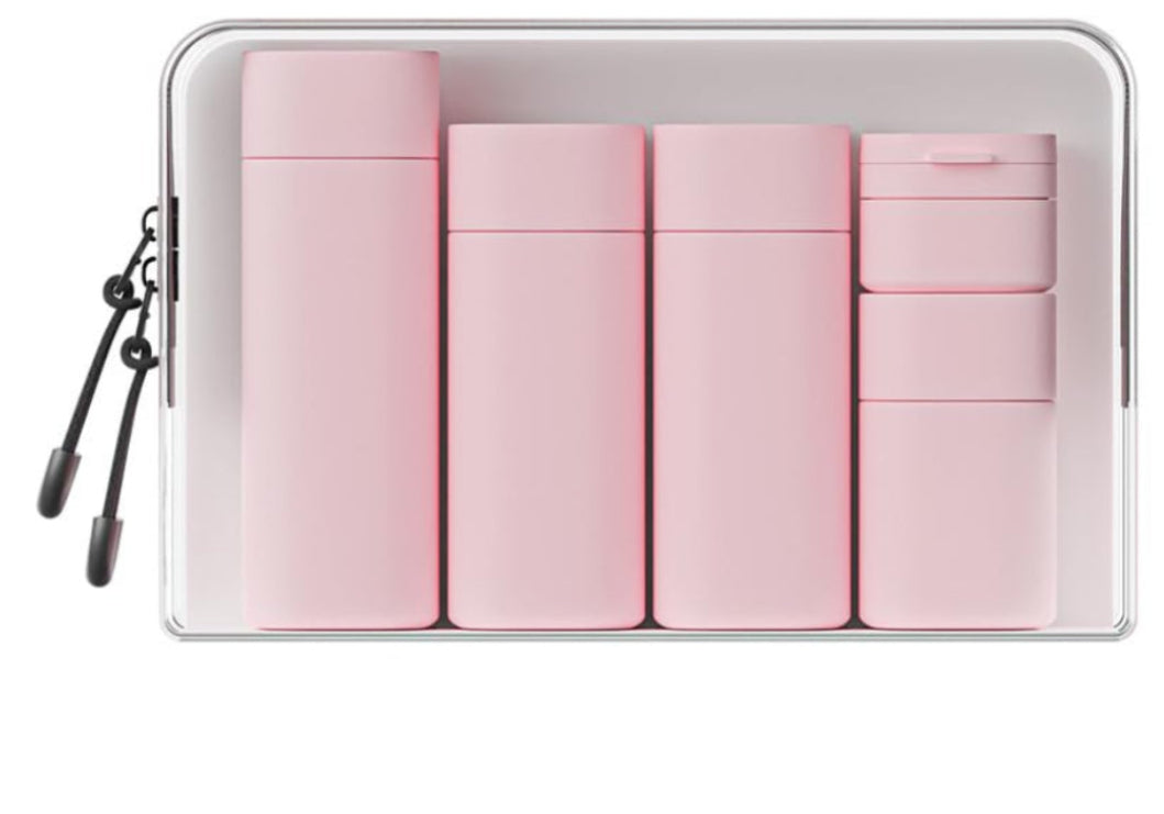 Dluxe Ave. 5 Pack Brief and Fashion Travel Bottles/ TSA Approved BPA Free/ Nordic pink
