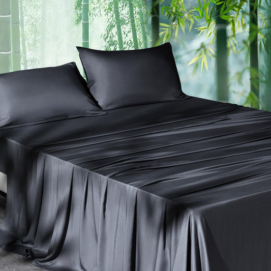 Dluxe Ave. ( CALI./ KING ) Cooling Sheets Set/ Deep Pocket Up to 16"/ 4PC / Dark Grey