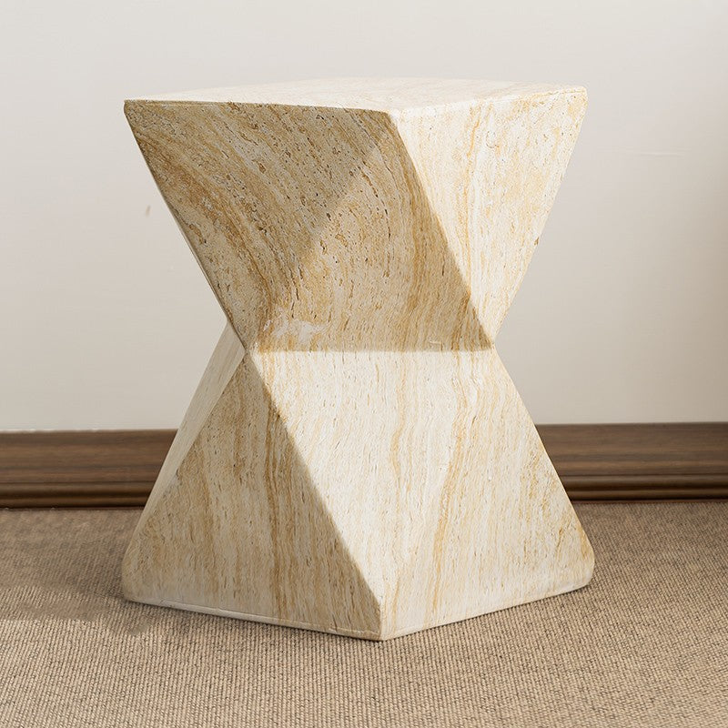 Medieval Style Magnesium Oxide Coffee Table Hexagonal Side Table