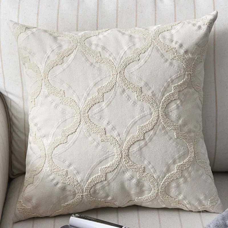 Dluxe Ave. Embroidered Couch Cotton and Linen Woven Couch Pillow