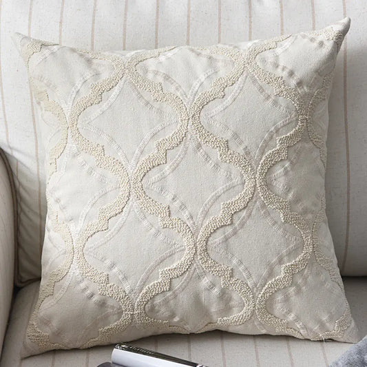 Dluxe Ave. Embroidered Couch Cotton and Linen Woven Couch Pillow