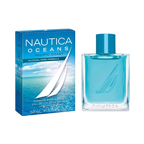 Dluxe Ave. Nautica Oceans Pacific Coast Eau de Toilette 1.6 fl oz (Pack of 1) Notes of Apple Cyclamen and Amberwood Mens Fragrance  Travel Size