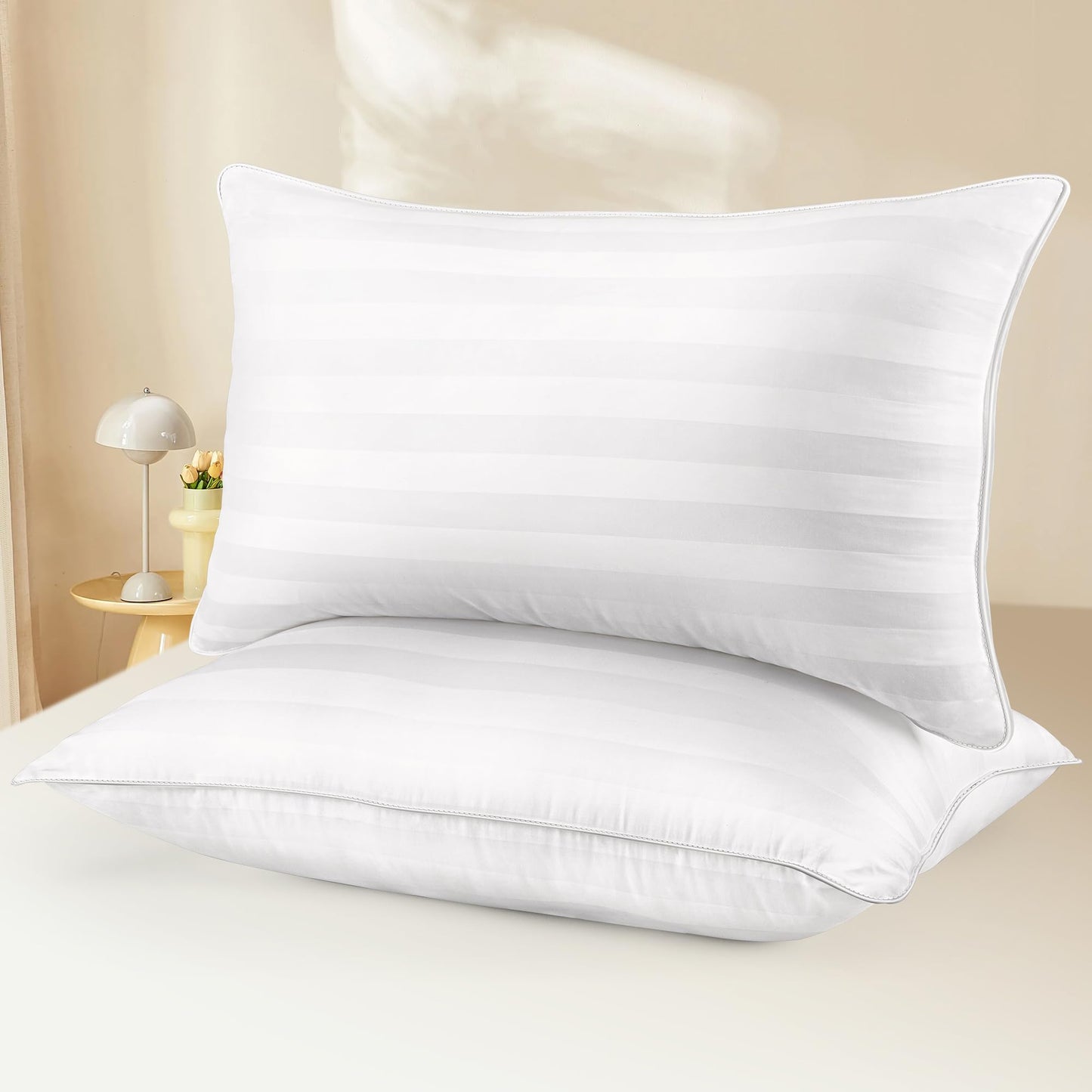 Dluxe Ave. ( QUEEN ) Bed Pillow, Set of 2, { FLUFFY/ SOFT } Luxury Hotel Quality