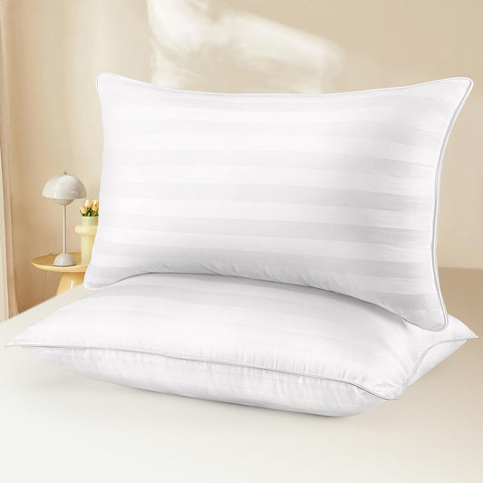 Dluxe Ave. ( QUEEN ) Bed Pillow, Set of 2, { FLUFFY/ SOFT } Luxury Hotel Quality
