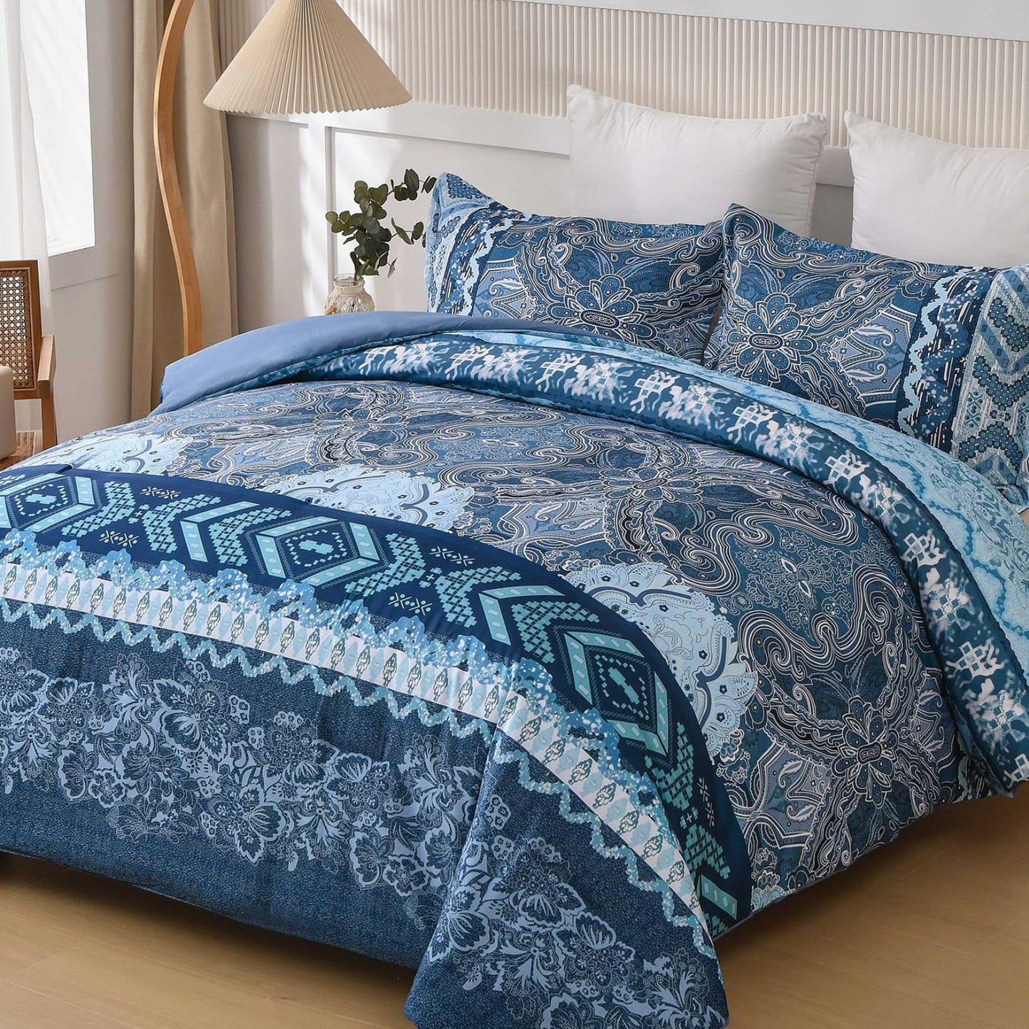 Dluxe Ave. (QUEEN) BEDDING Boho Comforter Set for All Season(90"x90")