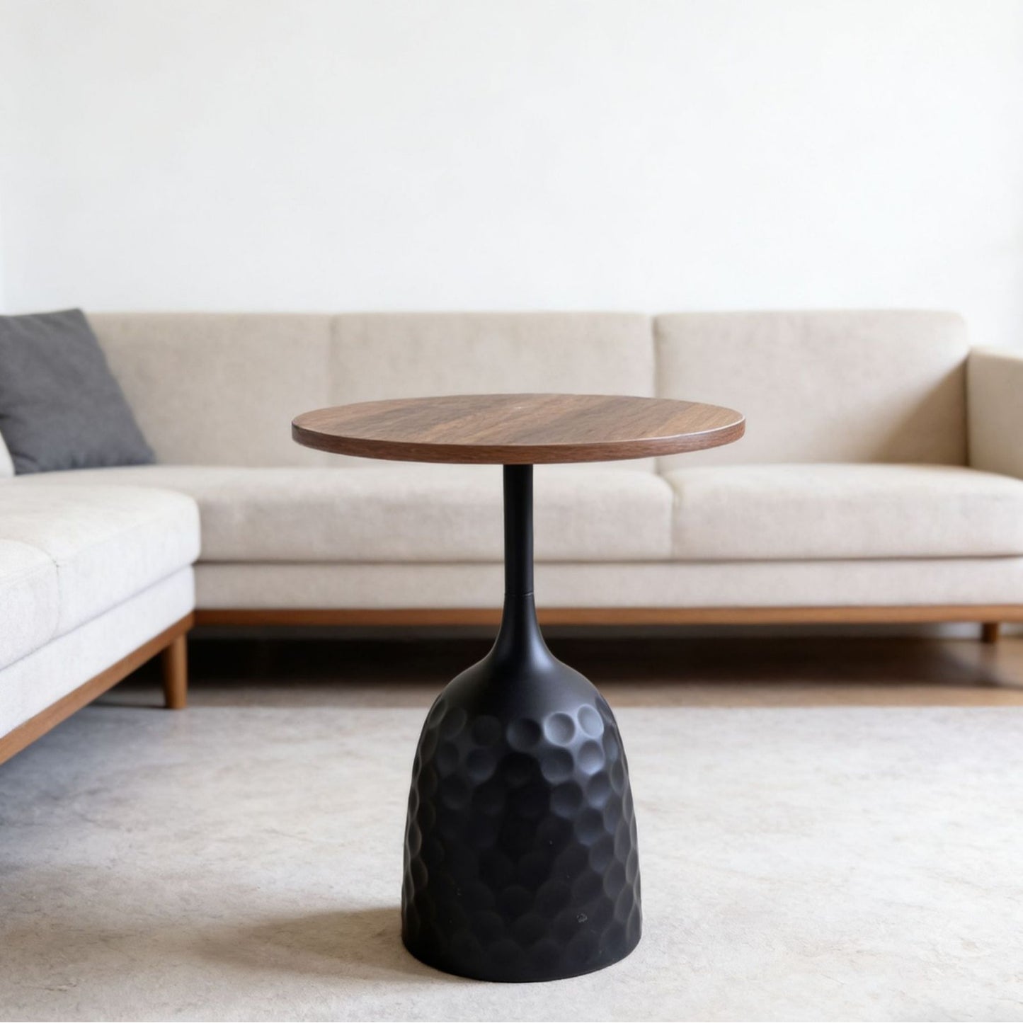 Medieval Solid Wood Round Side Table