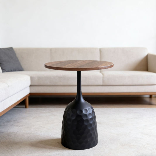 Medieval Solid Wood Round Side Table