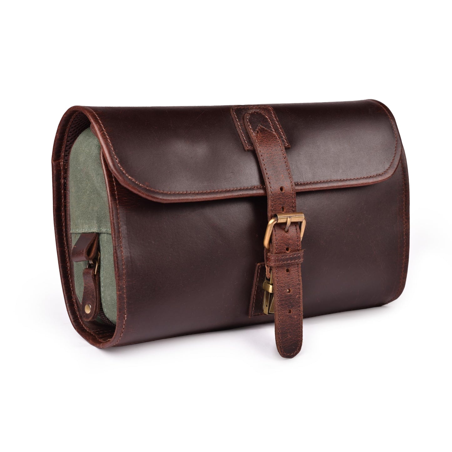 Dluxe Ave. Hanging Toiletry Bag for Men & Women/ Leather/ Red