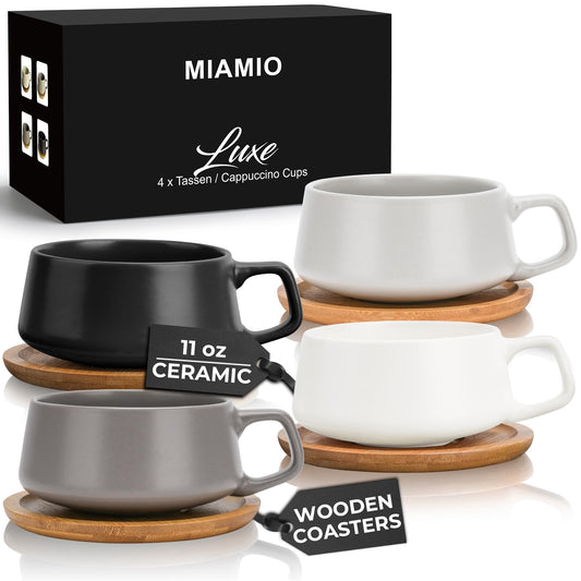 Dluxe Ave. 4 Ceramic Tea Cup and Saucer Bamboo/ Classic Pastel