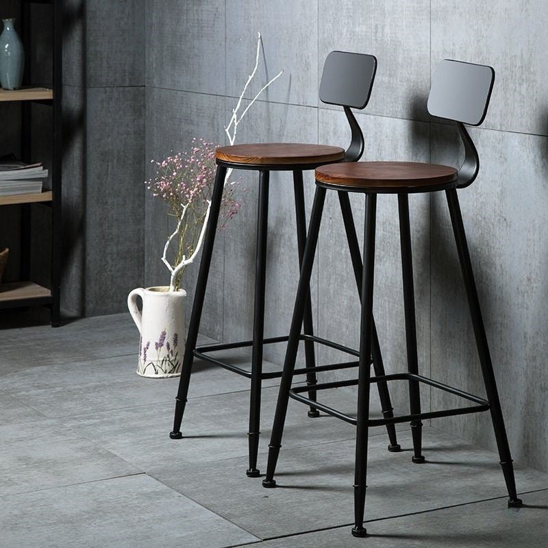 Dluxe Ave. High Stool, Bar Chair, Iron Bar Stool, Modern Solid Wood Stool, Simple Bar Chair