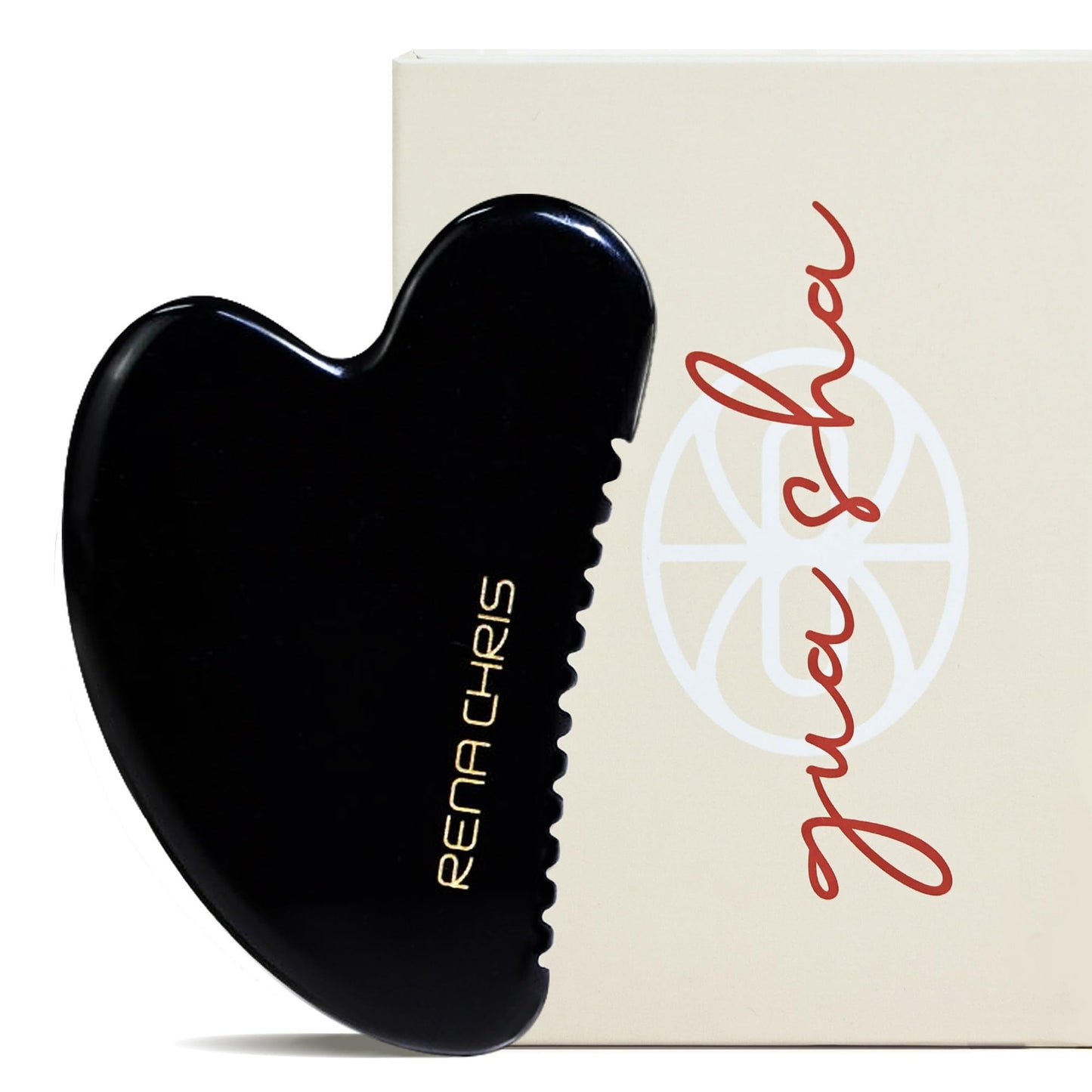 Dluxe Ave. Gua Sha Facial Tool/ Natural Jade Stone/ Black