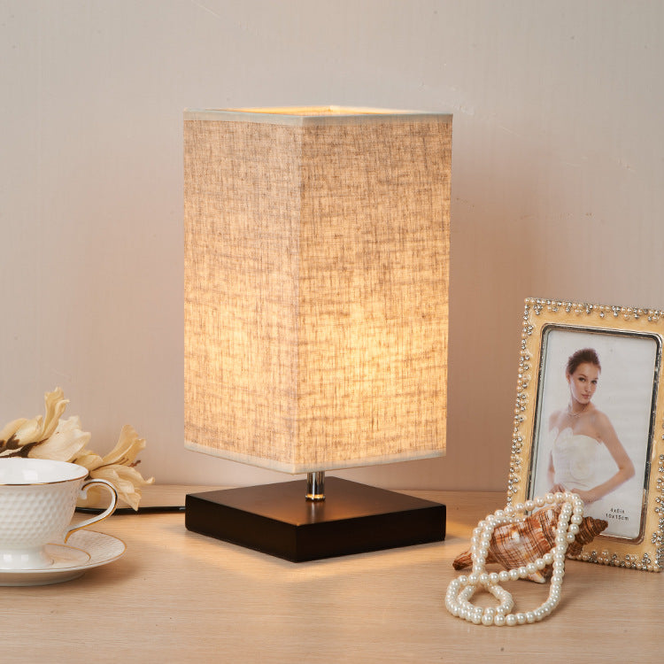 Nordic Wood Table Lamp with Linen Shade