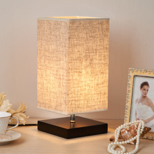 Dluxe Ave. Nordic Wood Table Lamp with Linen Shade