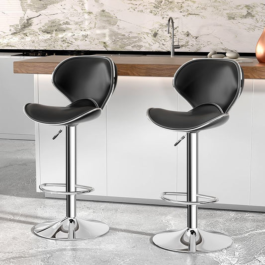 Dluxe Ave. Adjustable Rotatable Leather Bar Stool