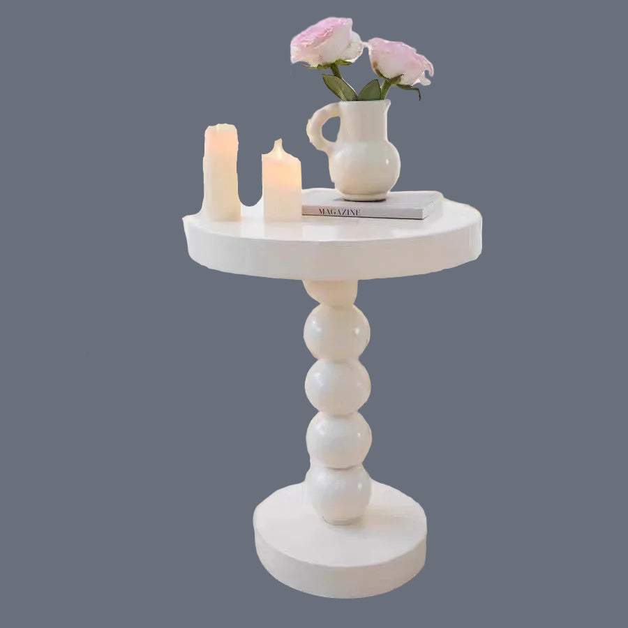 Dluxe Ave. Solid Wood Round Side Table for Sofa, Bedroom, Balcony
