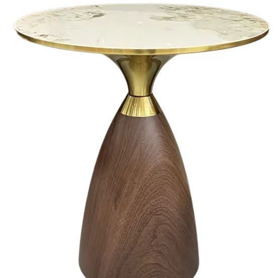 French Luxury Round Coffee Table Italian Style Living Room Side Table Rock Plate Small Round Table