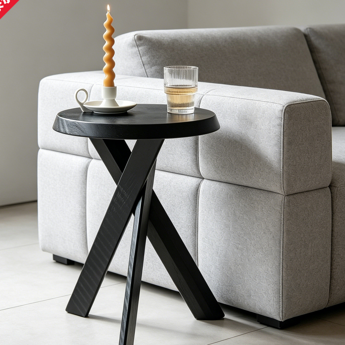 Solid Wood Side Table Japanese Wabi-Sabi Style Coffee Table