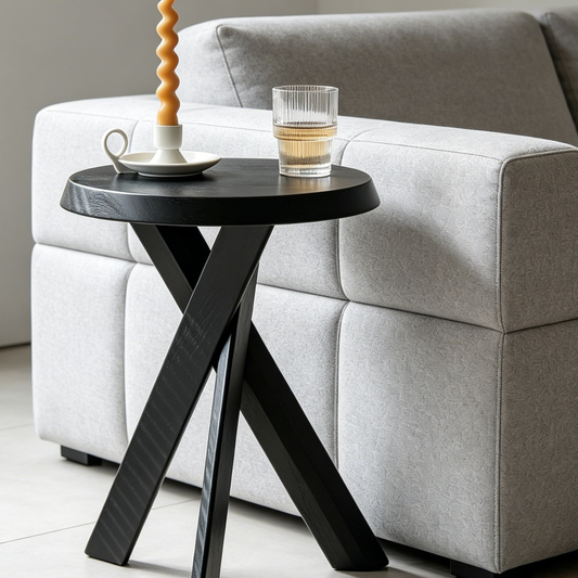 Solid Wood Side Table Japanese Wabi-Sabi Style Coffee Table