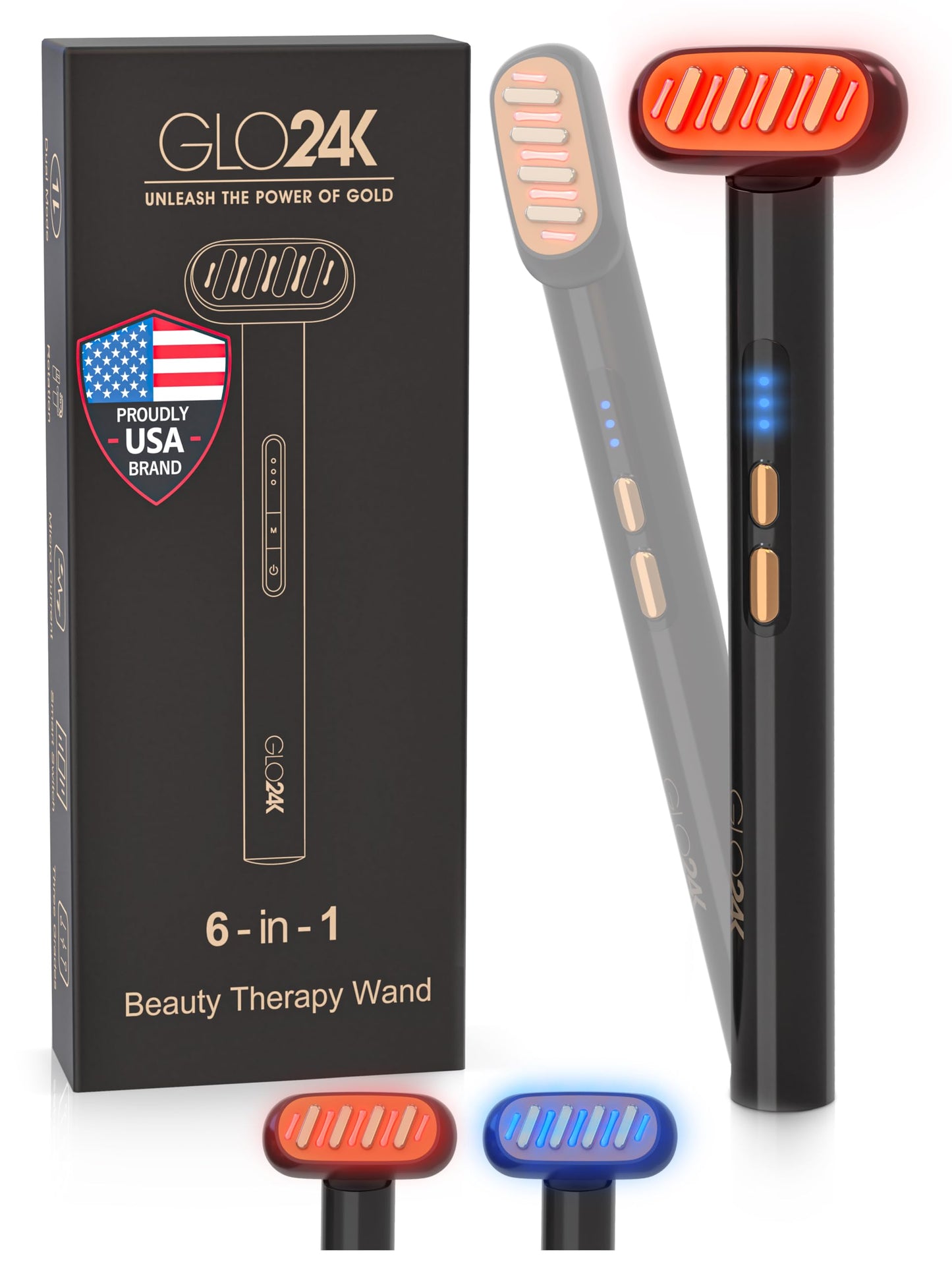 Dluxe Ave.  6-IN-1 Beauty Therapy Wand for the Face Eyes and Neck