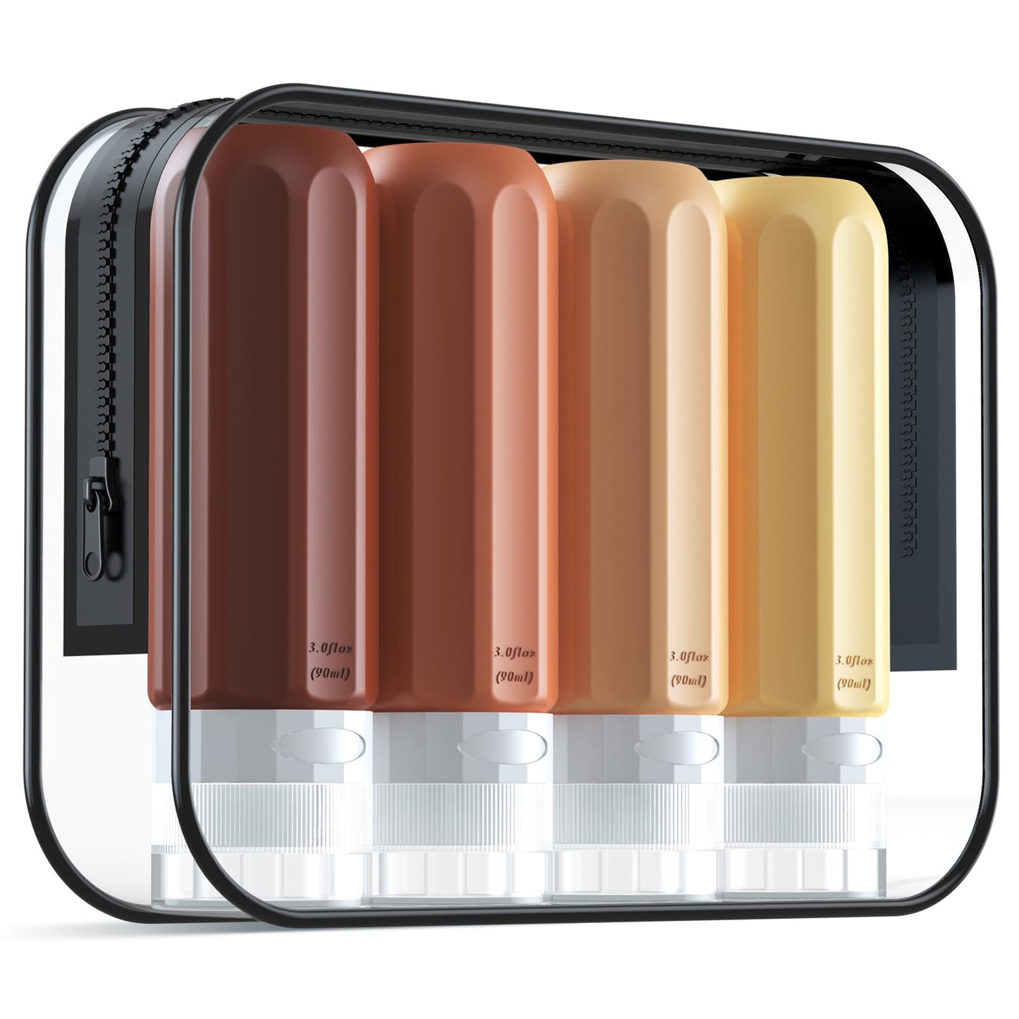 Dluxe Ave. Bottles for Toiletries/ Tsa Approved/ 3.4oz BPA Free/ Leak Proof Refillable/ Silicone/ 4 Pack