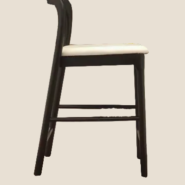 Modern Solid Wood Bar Stool with Backrest