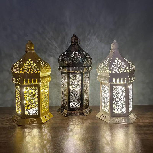 Iron Cut Out Candle Holder Vintage Decorative Lamp