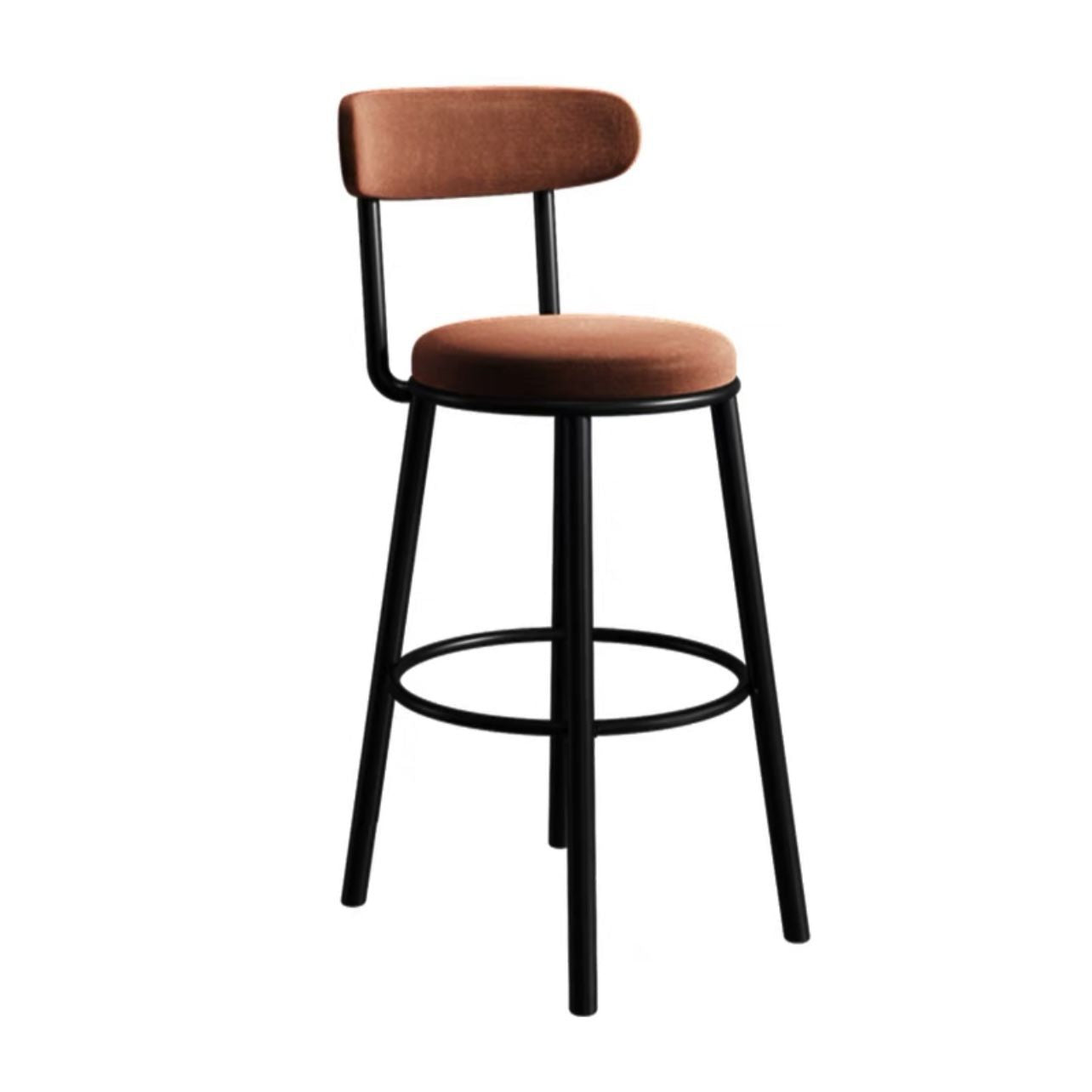 Nordic Velvet Bar Stool with Backrest