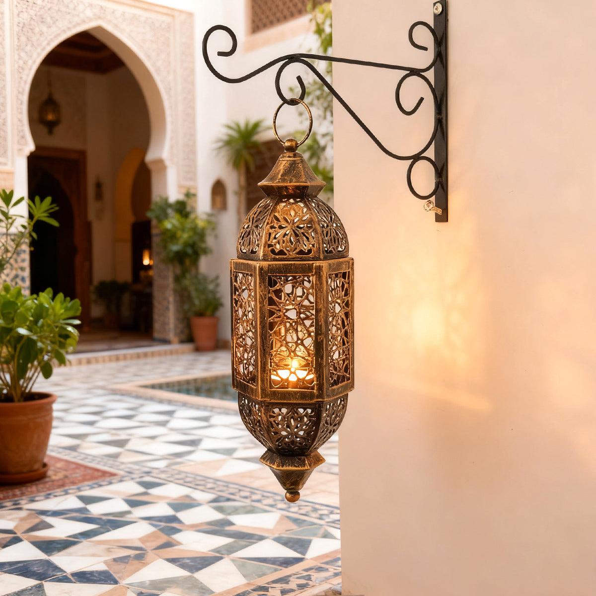 Moroccan Retro Iron Candle Holder