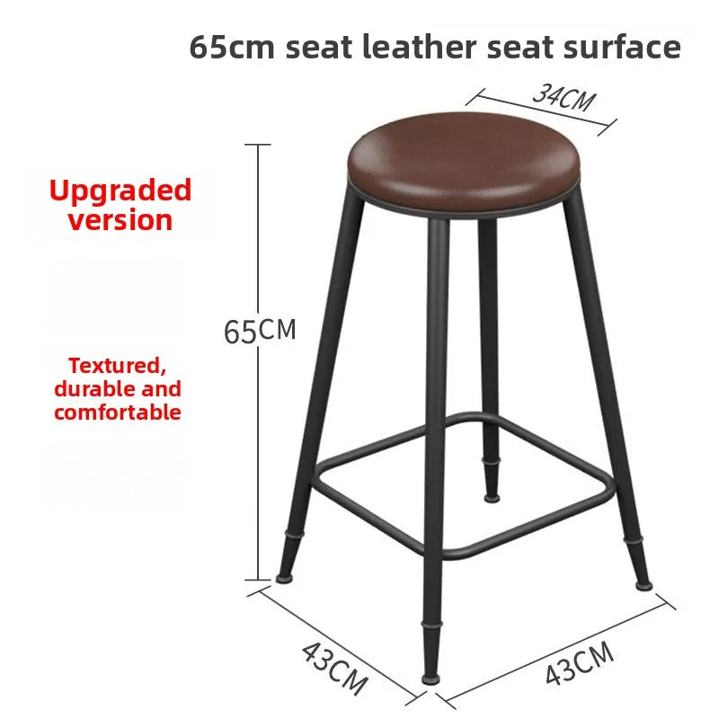 Dluxe Ave. High Stool, Bar Chair, Iron Bar Stool, Modern Solid Wood Stool, Simple Bar Chair