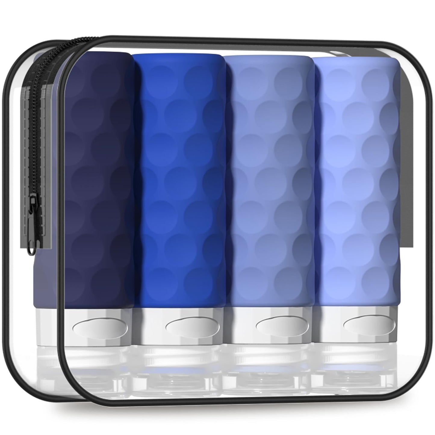 Dluxe Ave. Travel Bottles for Toiletries/ 4pcs Tsa Approved /3oz BPA Free Leak Proof/  Blue