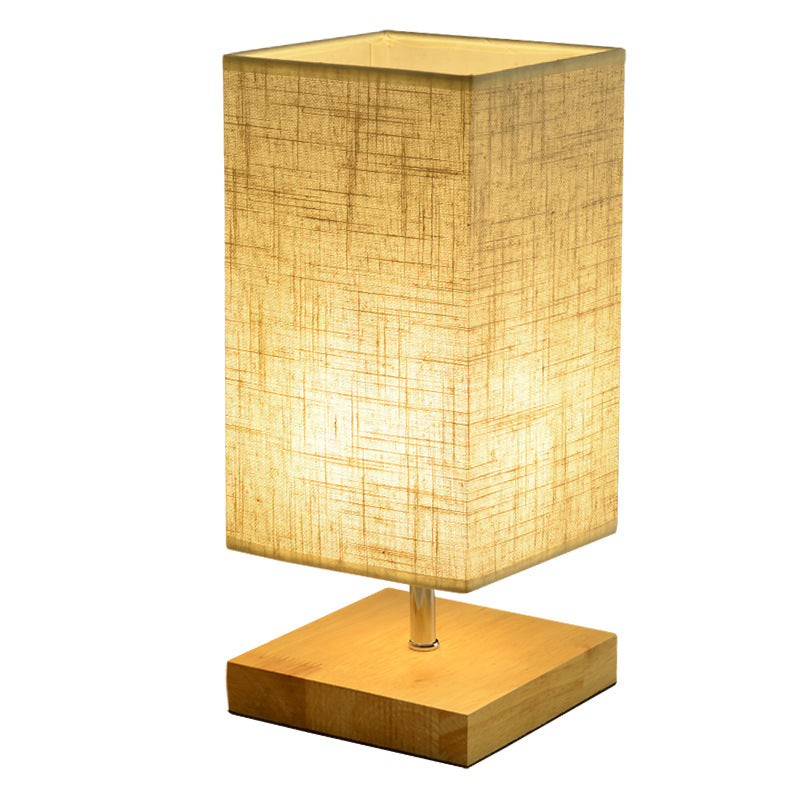 Nordic Wood Table Lamp with Linen Shade