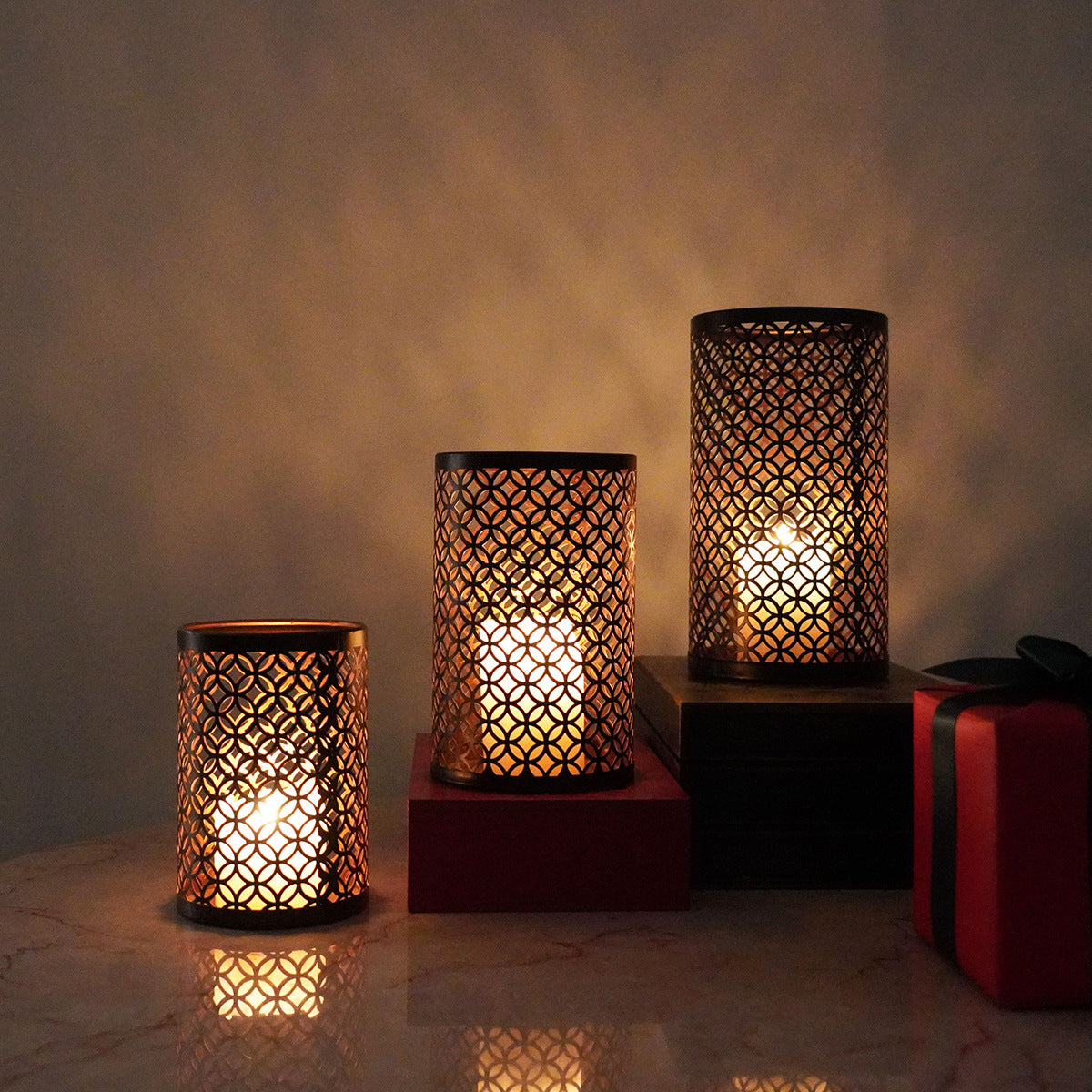 Moroccan Iron Hollow Vintage Candle Holder