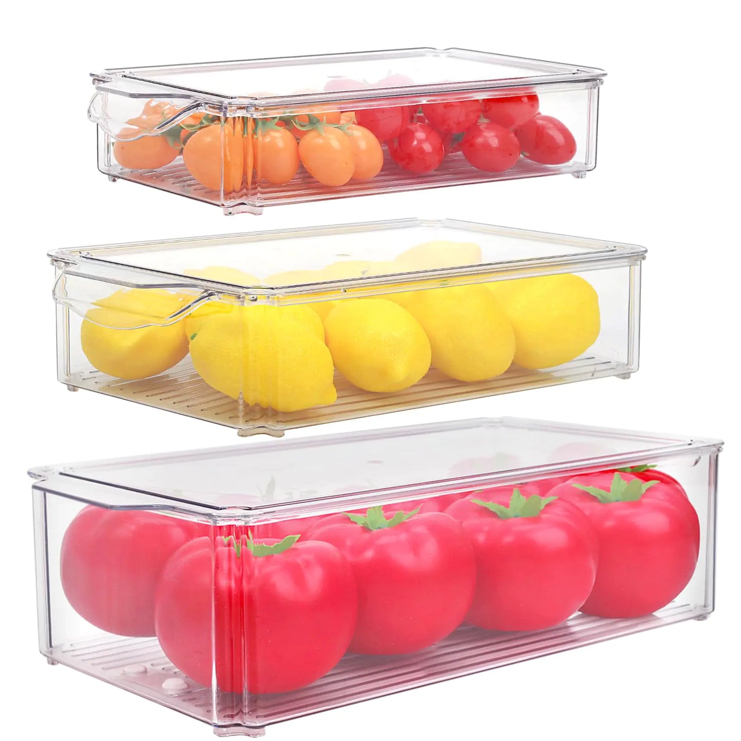 Dluxe Ave. Set Of 3 Stackable Fridge Organizers BPA-Free