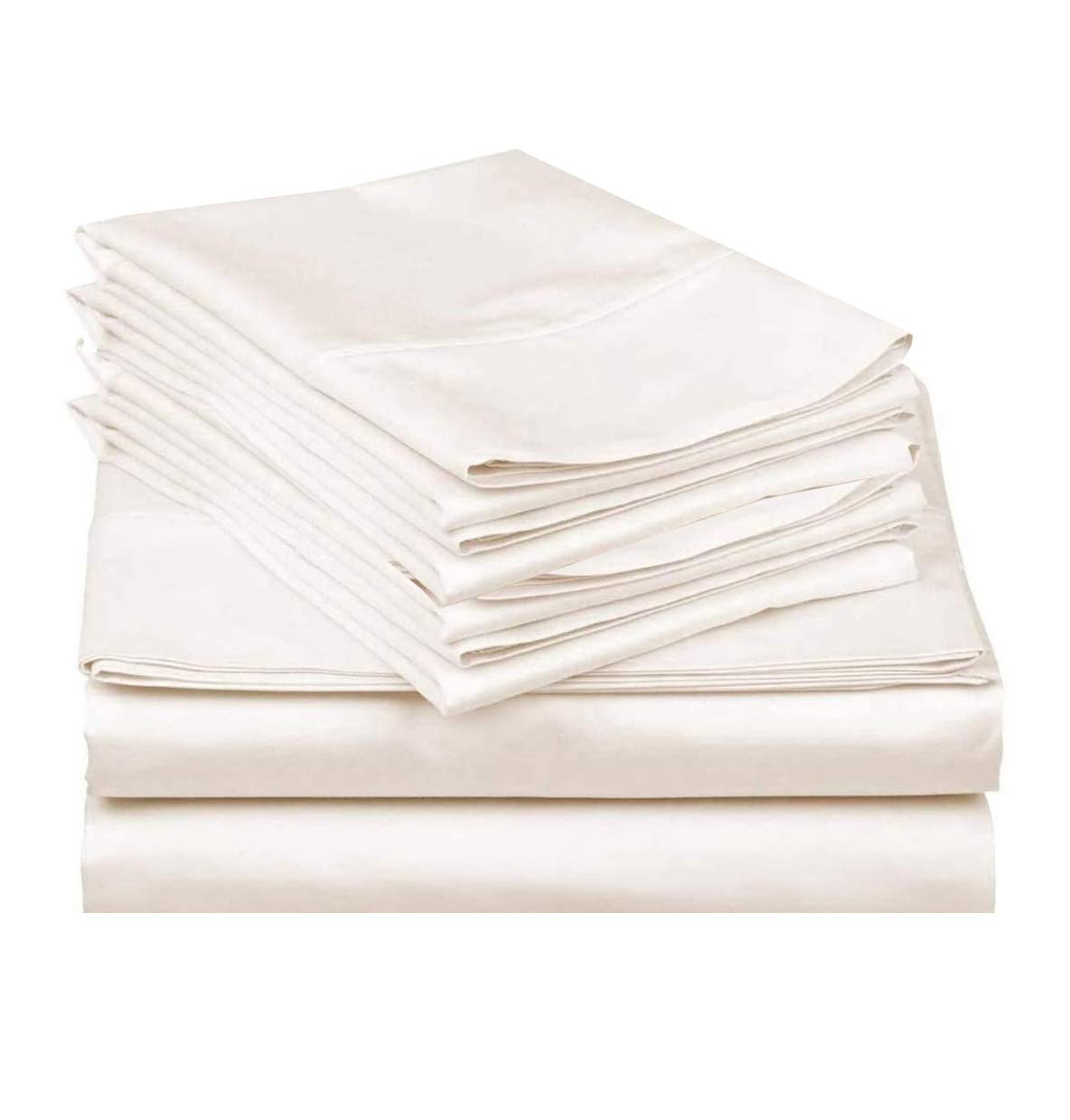 Dluxe Ave. ( FULL ) 6 Pcs Sheet Set, 600 Thread Count, Egyptian Cotton, Hotel Luxury Collection, 18 DEEP Pocket, Ivory