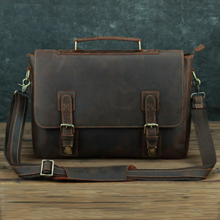 Dluxe Ave. Leather Crossbody Business Travel Bag