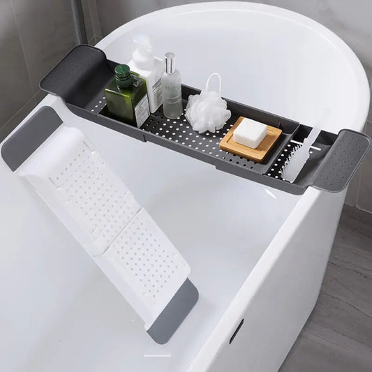 Dluxe Ave. Retractable Bathtub Shelf for Bathroom Storage