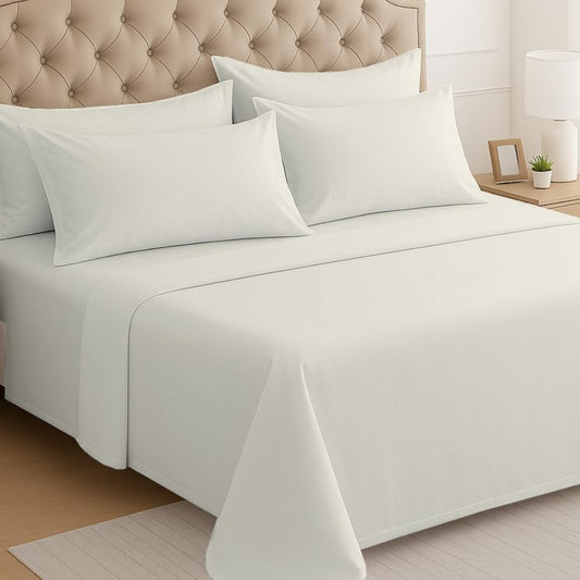 Dluxe Ave. ( FULL ) 6 Pcs Sheet Set, 600 Thread Count, Egyptian Cotton, Hotel Luxury Collection, 18 DEEP Pocket, Ivory