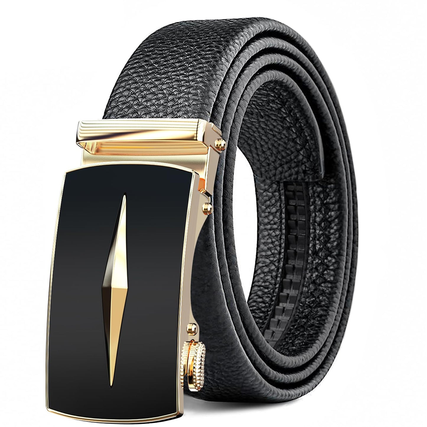Dluxe Ave.  Mens Leather Ratchet Dress Belts with Sliding Adjustable