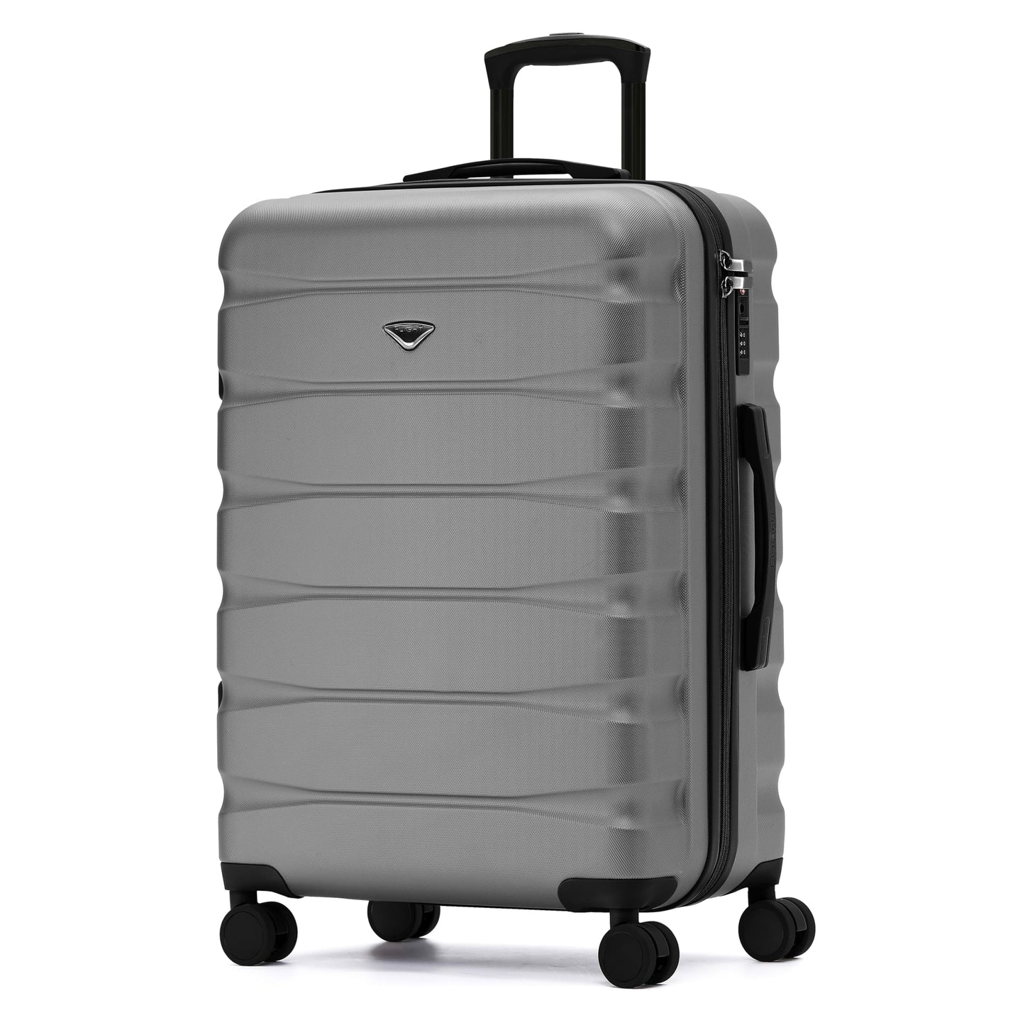 Dluxe Ave. Large Checked Luggage/ TSA Lock/ / Spinner Wheels/ (Grey) 31x21x12