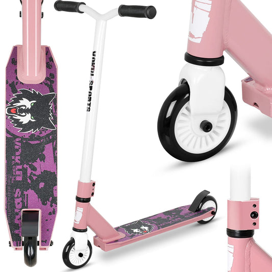 Dluxe Ave. Pro Scooter - Trick Scooters | Entry Level Stunt Scooter for Kids Ages 6-12 Years and Up Lightweight Complete BMX Freestyle Scooter for Beginners (2022 Pink White)