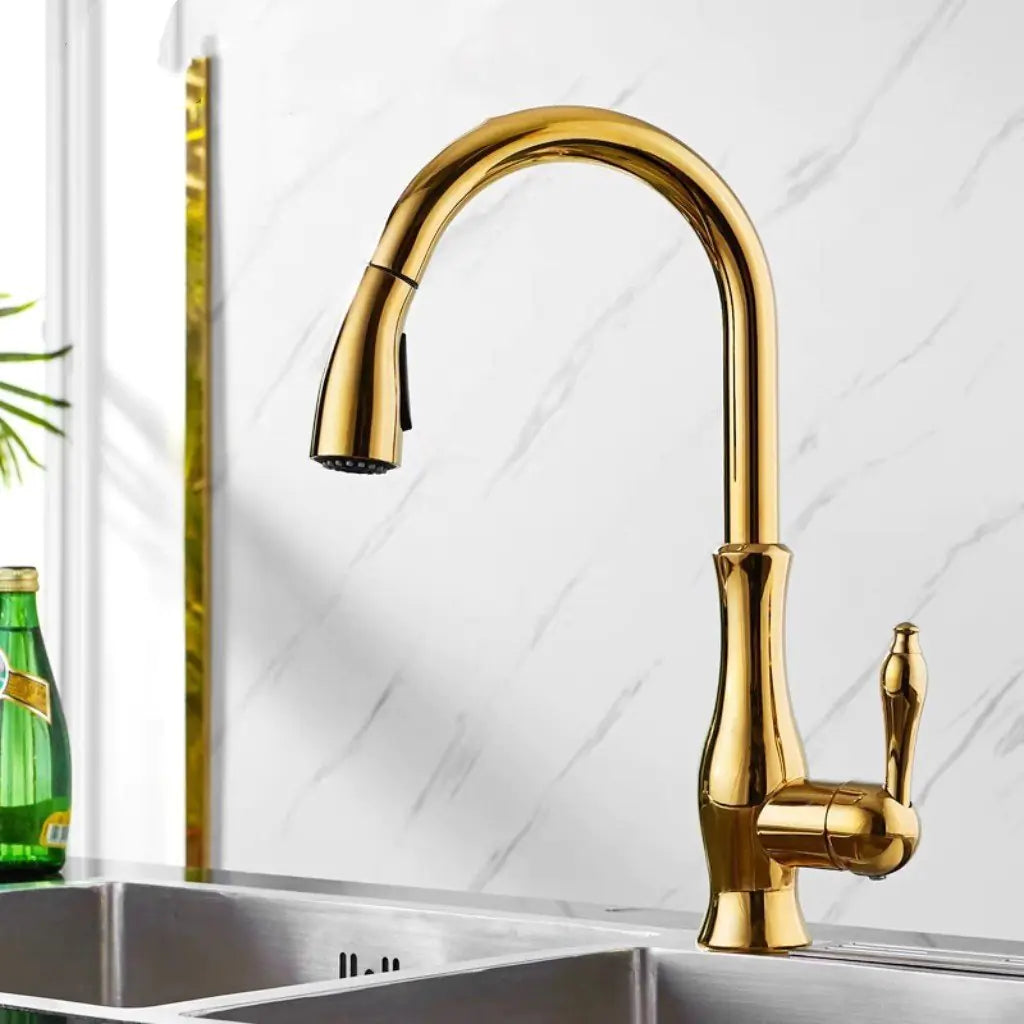 Dluxe Ave. Copper Pull-Down Antique Kitchen Sink Faucet