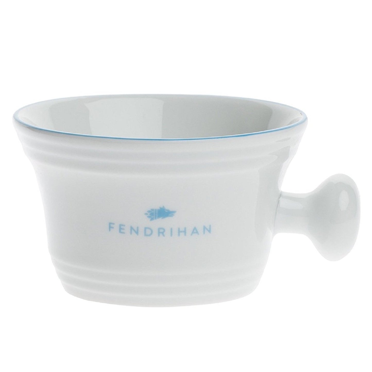 Dluxe Ave. Porcelain Shaving Mug for Lathering Hand-Painted Rim/ Light Blue