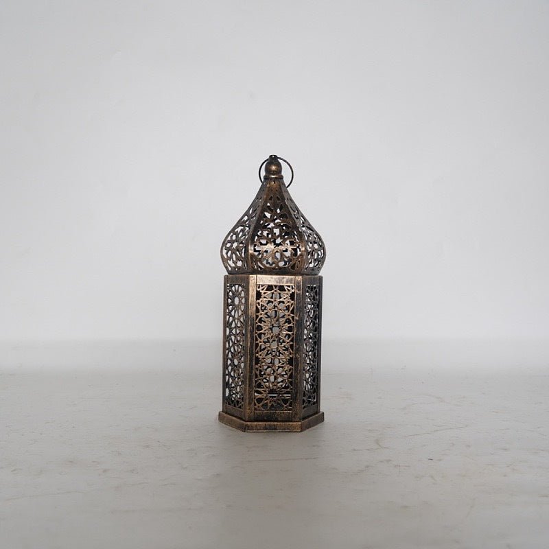 Moroccan Iron Candle Lantern Retro Portable Decor