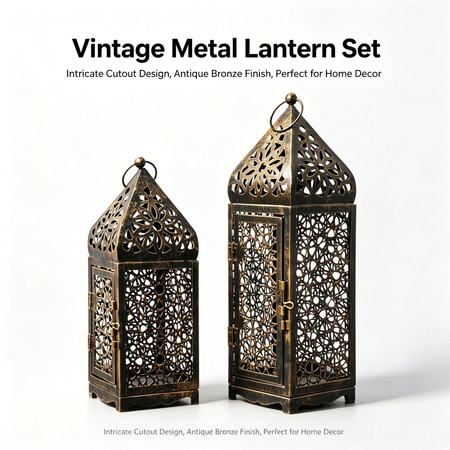Moroccan Iron Hollow-Out Candle Lantern