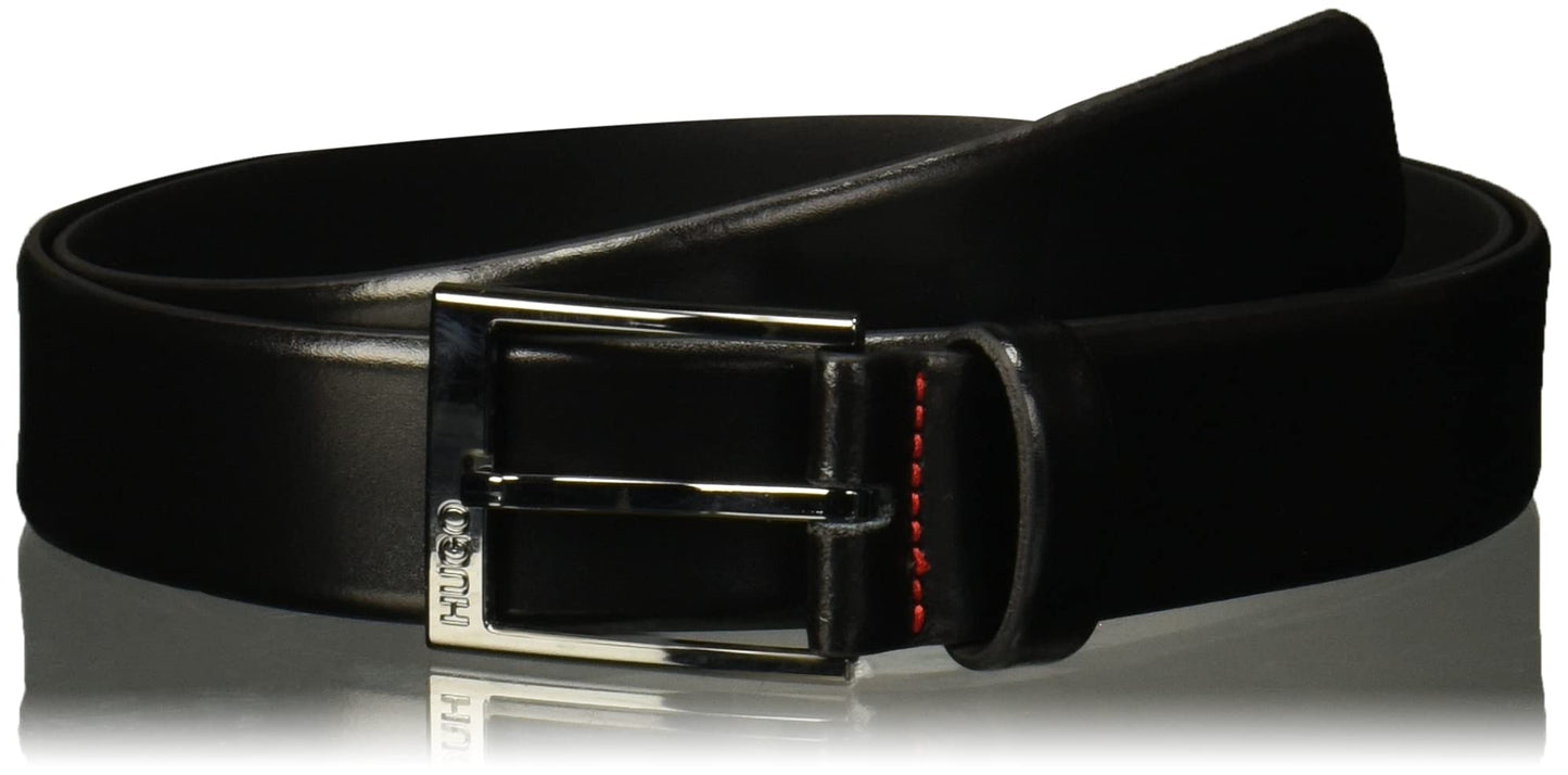 Dluxe Ave.  Mens Garney Smooth Leather Belt Black 32