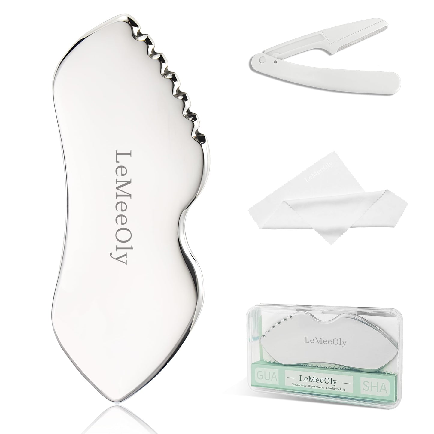 Dluxe Ave. Stainless Steel Gua Sha Facial Tool/ Metal